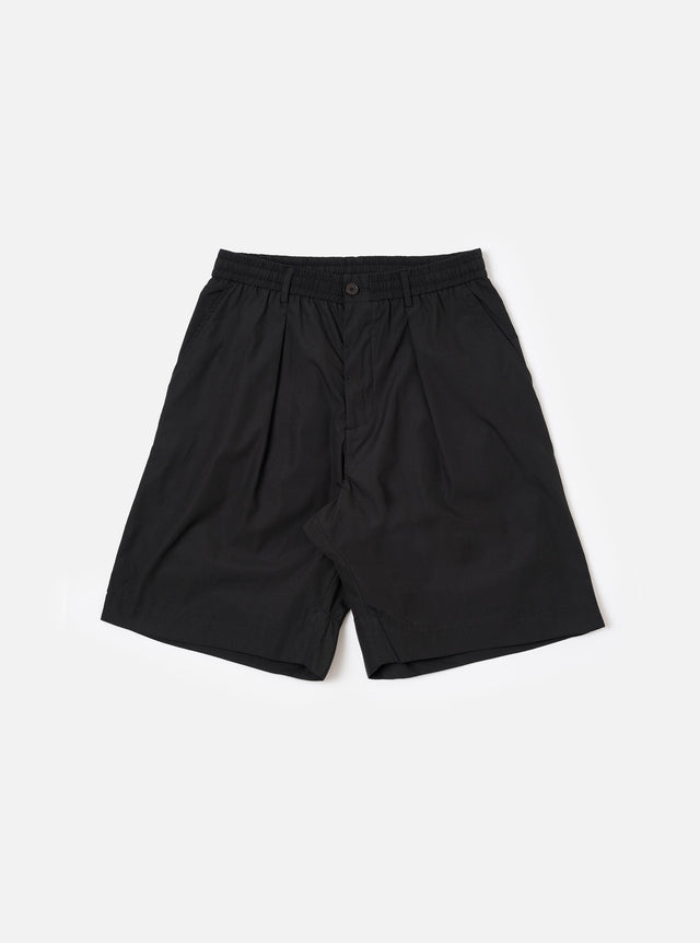 master-piece x Universal Works Black Recycled Poly Tech Pleated Track Short
