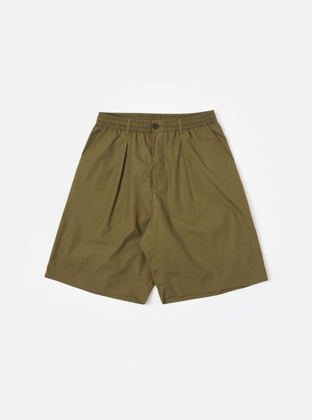 master-piece x Universal Works Olive Recycled Poly Tech Pleated Track Short