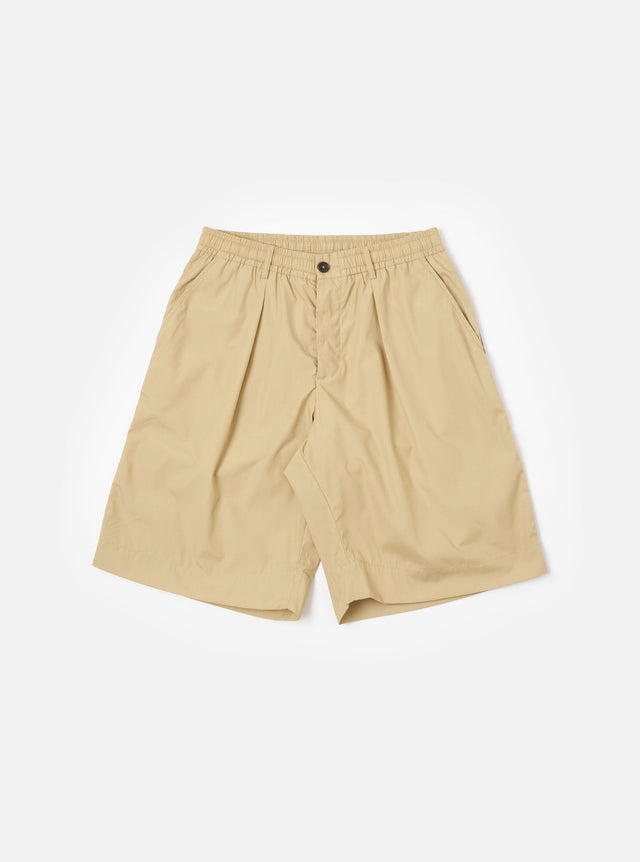 master-piece x Universal Works Sand Recycled Poly Tech Pleated Track Short