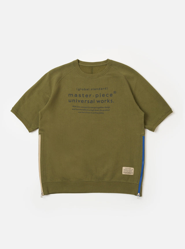 master-piece x Universal Works Olive Brush Back Sweat S/S Billy Sweat