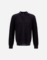 POLO SHIRT IN COB STITCH ALPACA WOOL