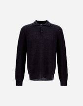 Polo Shirt In Cob Stitch Alpaca Wool