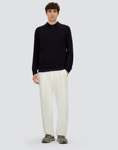Polo Shirt In Cob Stitch Alpaca Wool