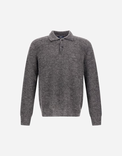 Cob Stitch Alpaca Wool Polo Shirt