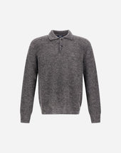 Cob Stitch Alpaca Wool Polo Shirt
