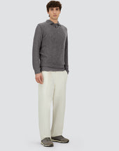 Cob Stitch Alpaca Wool Polo Shirt