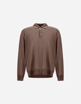 LONG-SLEEVED POLO SHIRT IN WOOL SILK