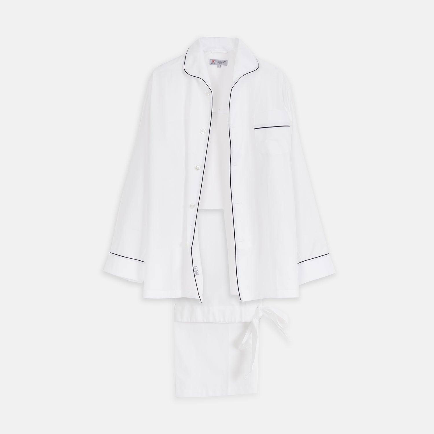 Herringbone Piped Superfine Cotton Pyjama Set