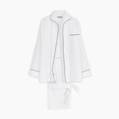 Herringbone Piped Superfine Cotton Pyjama Set