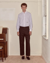 Lightweight Linen Side-Buckle Trousers - Brown/Black
