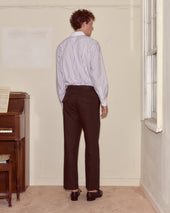 Lightweight Linen Side-Buckle Trousers - Brown/Black