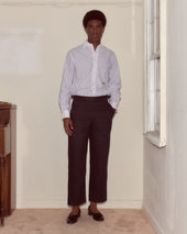 Lightweight Linen Side-Buckle Trousers - Black