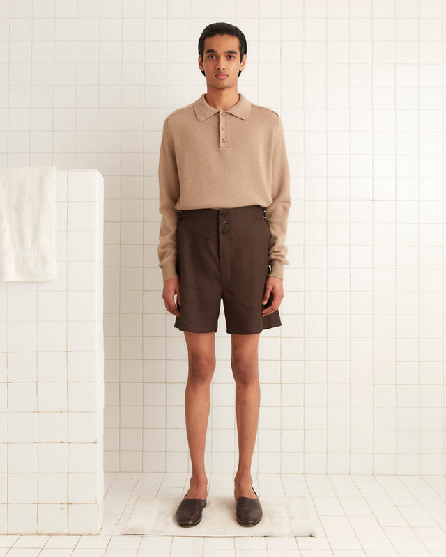 Cashmere Polo - Oatmeal