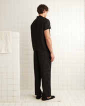 Football Jacquard Pajama Pants - Black