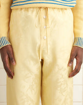Football Jacquard Pajama Pants - Yellow