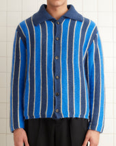 Mohair Stripe Cardigan - Blue/Multi