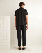 Football Jacquard Bowling Shirt - Black