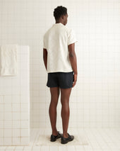 Football Jacquard Bowling Shirt - Cream