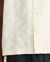 Football Jacquard Bowling Shirt - Cream