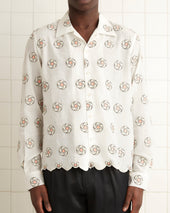 Floral Aperture Long Sleeve Shirt