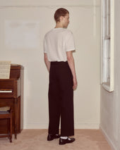 Wide Leg Snap Trousers - Black