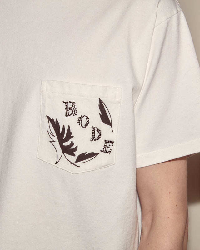 Beaded Leaf Pocket Tee