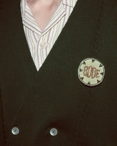Double-Breasted Cardigan - Dark Green