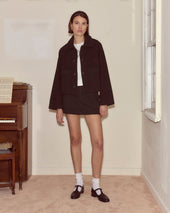Embroidered Denim Jacket - Black