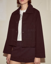 Embroidered Denim Jacket - Black