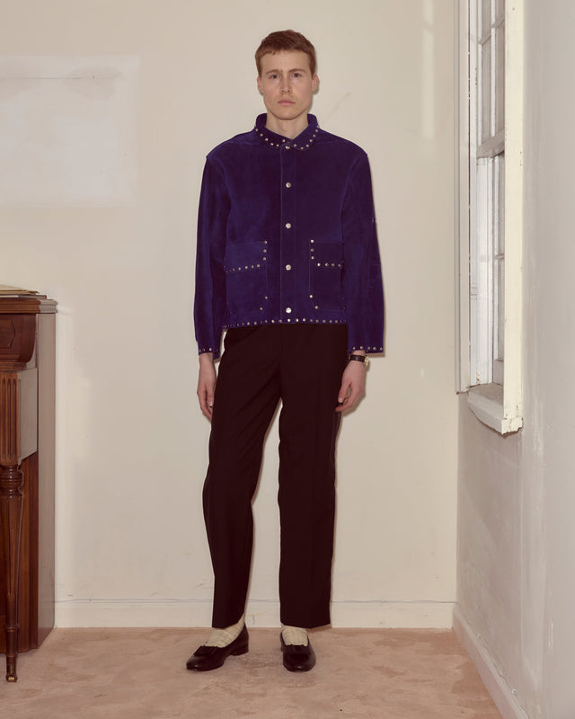 Studded Welding Jacket - Blue