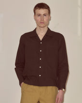 Voile Long Sleeve Shirt - Brown