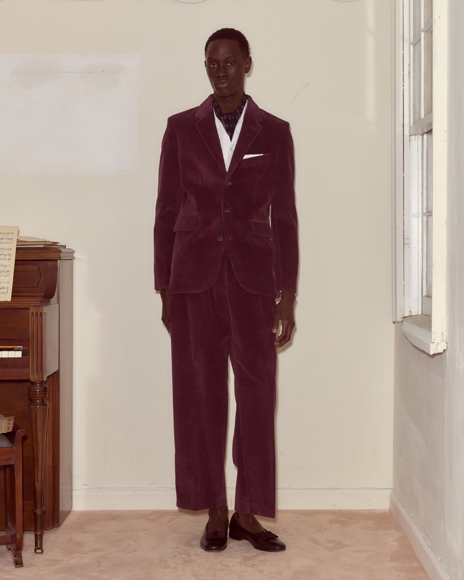 Corduroy Suit Jacket - Dark Purple