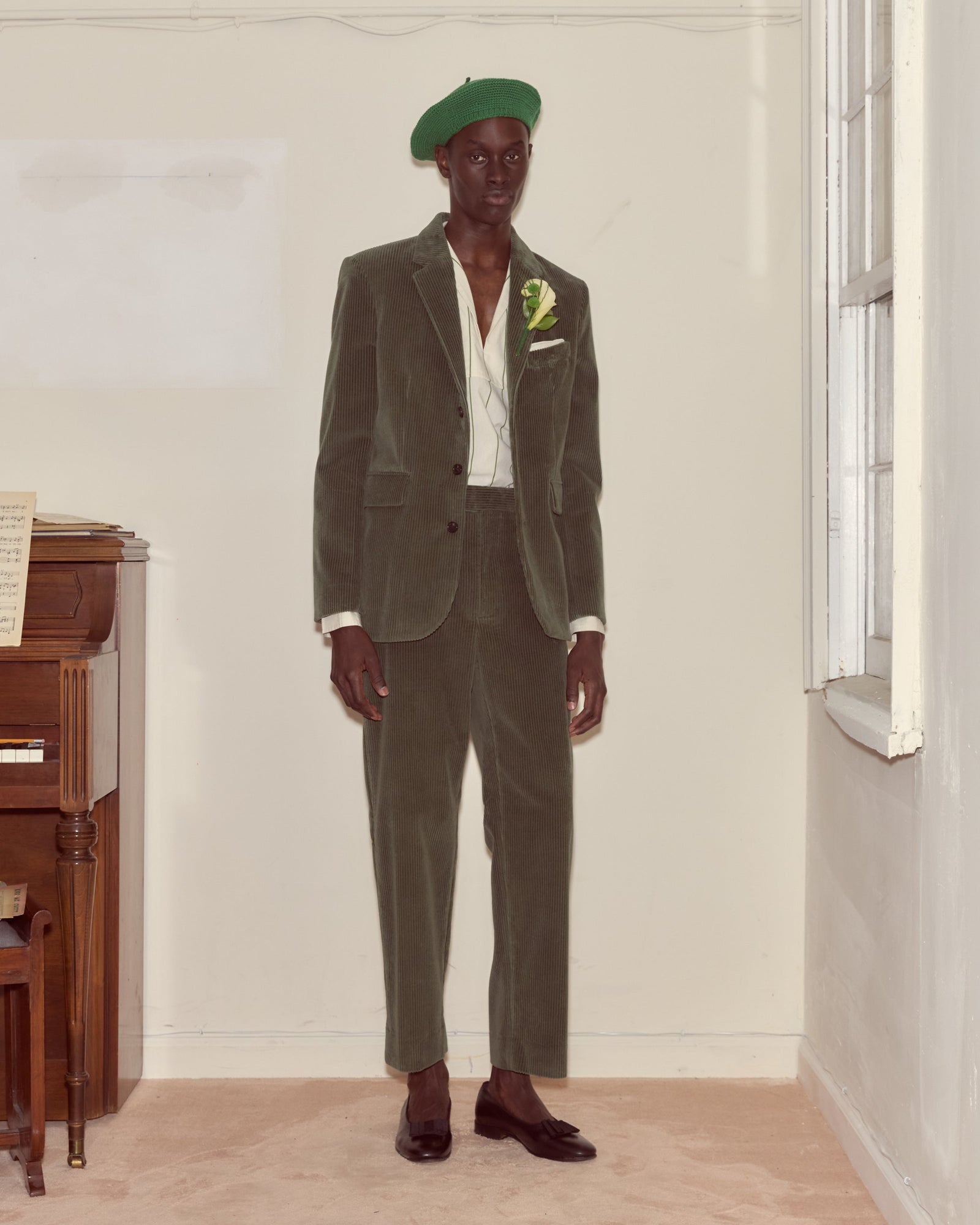 Corduroy Suit Jacket - Green
