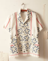 Cornflower Cross Stitch Short Sleeve Shirt