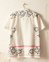 Cornflower Cross Stitch Short Sleeve Shirt
