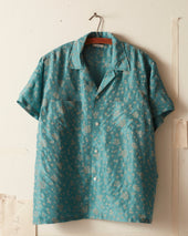 Floral Flocked Short Sleeve Shirt