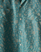 Floral Flocked Short Sleeve Shirt