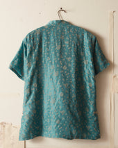 Floral Flocked Short Sleeve Shirt