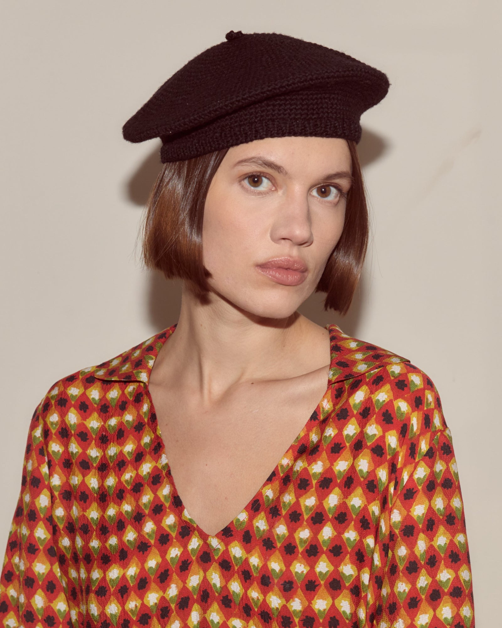 Crochet Beret - Black