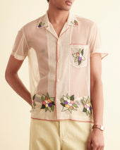 Embroidered Suncherry Short Sleeve Shirt