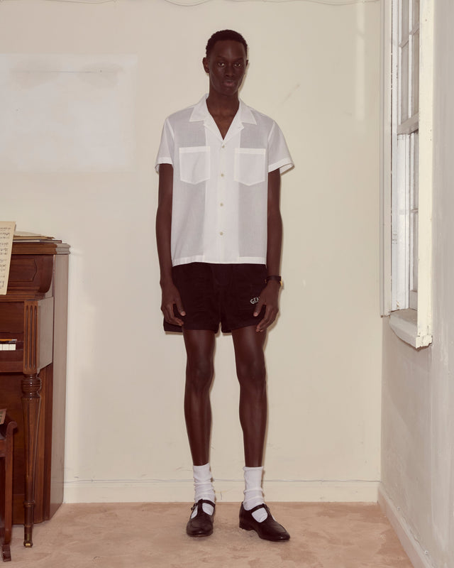 Voile Short Sleeve Shirt - White