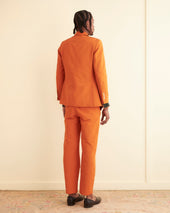 Ginger Faille Single-Breasted Suit Jacket