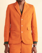 Ginger Faille Single-Breasted Suit Jacket