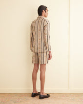Floret Brocade Single-Breasted Suit Jacket