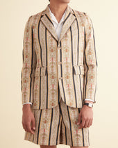 Floret Brocade Single-Breasted Suit Jacket