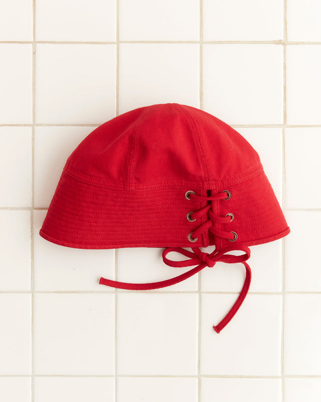 Spring Twill Sailor Cap - Red