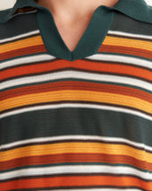Parakeet Stripe Long Sleeve Boxy Polo