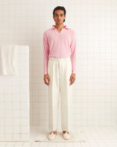 Boxy Long Sleeve Polo - Pink