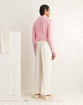 Boxy Long Sleeve Polo - Pink