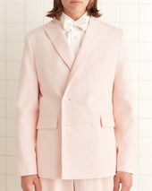 Club Stripe Double-Breasted Suit Jacket - Pink/White